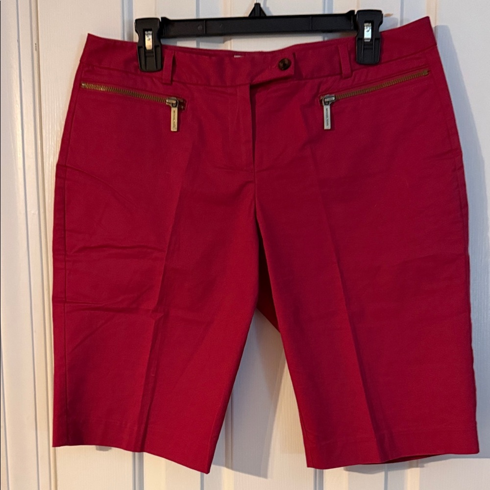 Michael Kors Women’s Deep Pink Stretch Bermuda Shorts Size 10